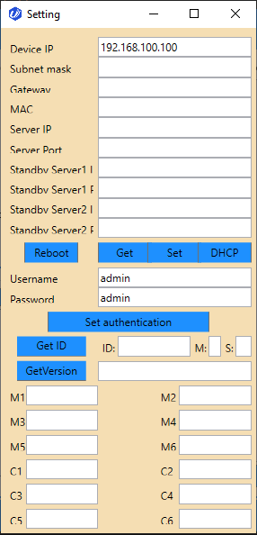 Open gateway settings