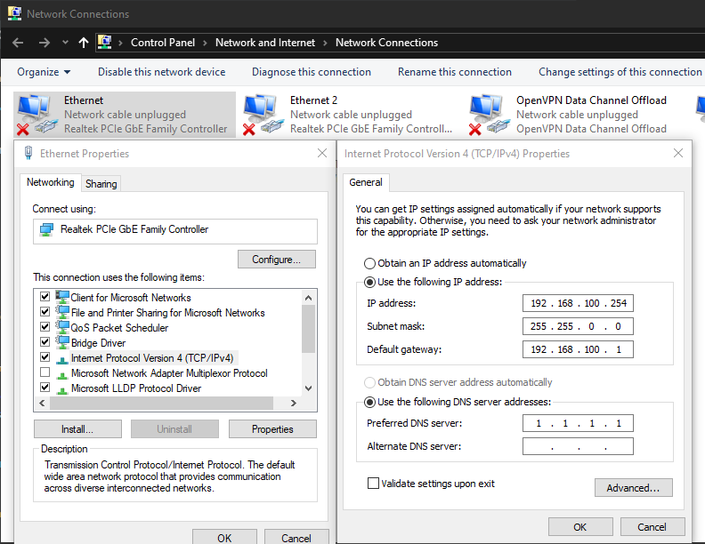 Windows Network Adapter Properties